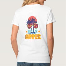 Retro Hello Summer Strand Sfeer Palmboom Achterkan