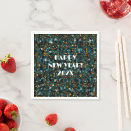Retro Hemel Confetti Abstract Nieuwjaar Servet