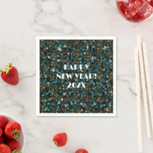 Retro Hemel Confetti Abstract Nieuwjaar Servet