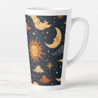 Retro Hemel Zon Maan Ochtend Koffiemok Cadeau Latte Mok