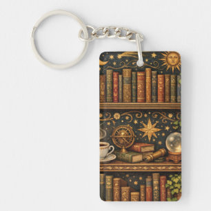 Retro hemelboekenplank koffieliefhebber sleutelhanger