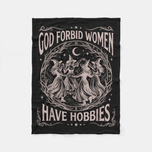 Retro Hemelse God Vrouwen Mogen Geen Hobby's Hebbe Fleece Deken (Voorkant)