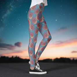 Retro Hemelse Zon en MaanRetro hemels Leggings
