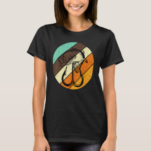 Retro hengelen op baars Vintage vis bos vis haak F T-shirt
