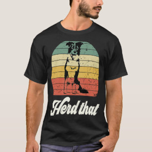 Retro Herd dat Border Collie Women Sheep T-shirt