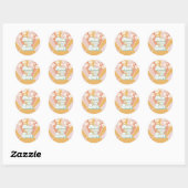 Retro Here comes the Sun Daisy boho verjaardag Ronde Sticker (Vel)