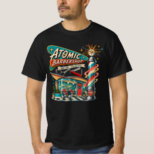 Retro heren T-shirt Atomic Barbershop jaren 50
