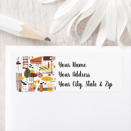 Retro Herfst A Go-Go Etiket (Insitu)