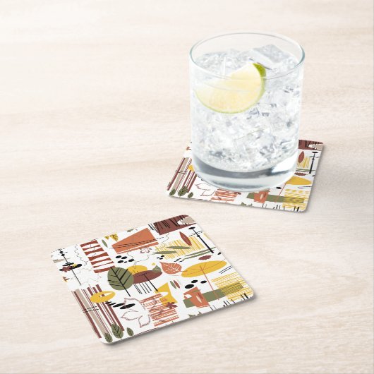 Retro Herfst A Go Kartonnen Onderzetters (Insitu)