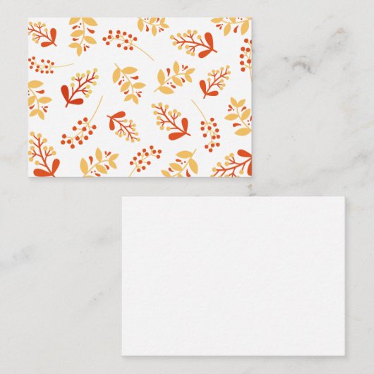 Retro Herfst Bloemen 2 Notitiekaart Notitiekaartje (Voorkant / Achterkant)