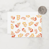 Retro Herfst Bloemen 2 Notitiekaart Notitiekaartje (Voorkant / Achterkant in situ)