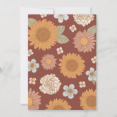 Retro Herfst Bloemen Baby shower Kaart (Achterkant)