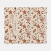 Retro herfst bloemenelegante familienaam gepersona fleece deken (Voorkant (Horizontaal))