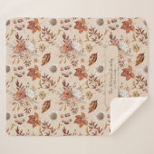 Retro herfst bloemenelegante familienaam gepersona sherpa deken (Voorkant (horizontaal))