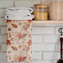 Retro herfst bloemenelegante familienaam gepersona