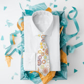 Retro Herfst Cirkels Groot Stropdas