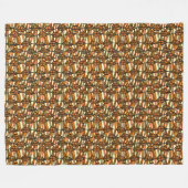 Retro Herfst Fleece Deken (Voorkant (Horizontaal))