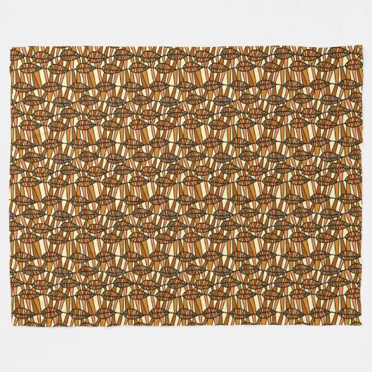 Retro Herfst Fleece Deken (Voorkant (Horizontaal))