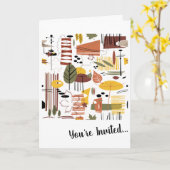 Retro Herfst gaan-gaat Kaart (Gele Bloem)