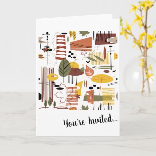 Retro Herfst gaan-gaat Kaart (Gele Bloem)