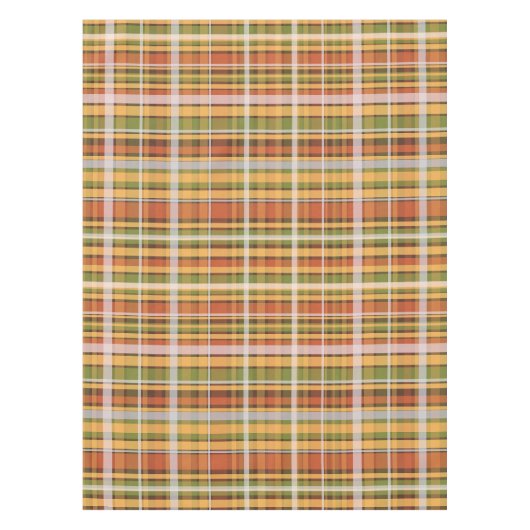 Retro herfst geruite  fijn streepjespatroon tafelkleed (Voorkant)