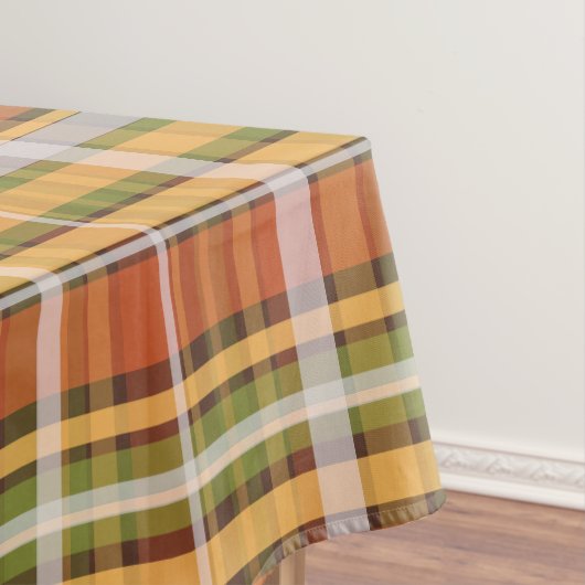 Retro herfst geruite  fijn streepjespatroon tafelkleed (Voorbeeld)