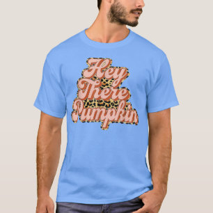 Retro Herfst Hé daar Pumpkin Leopard Autumn Wester T-shirt