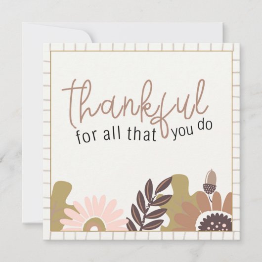 Retro Herfst Herfst Bloemenboerderij Dankzegging Kaart (Voorkant)