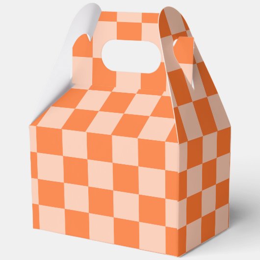 Retro Herfst Herfst Sinaasappel Tartan Plaid Bedankdoosjes (Achterkant)