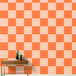 Retro Herfst Herfst Sinaasappel Tartan Plaid Behang