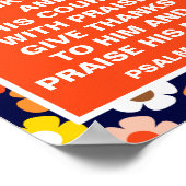 Retro Herfst Herfstbloemen Blauwe Thanksgiving Poster (Hoek)