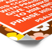 Retro Herfst Herfstbloemen Bruine Thanksgiving Poster (Hoek)