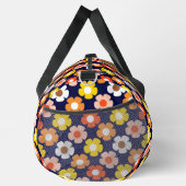 Retro Herfst Herfstbloemen Patroon Blauw Plunjezak (Rechts)