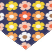 Retro Herfst Herfstbloemen Patroon Blauw Tafelkleed (Gekanteld)