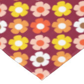 Retro Herfst Herfstbloemen Patroon Bourgogne Tafelkleed (Gekanteld)