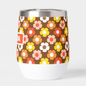 Retro Herfst Herfstbloemen Patroon Bruin (Achterkant)