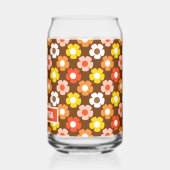 Retro Herfst Herfstbloemen Patroon Bruin Blikvorm Glas (Achterkant)