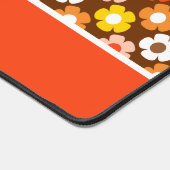 Retro Herfst Herfstbloemen Patroon Bruin Bureaumat (Hoek)