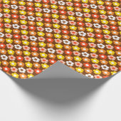 Retro Herfst Herfstbloemen Patroon Bruin Cadeaupapier (Hoek)