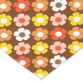 Retro Herfst Herfstbloemen Patroon Bruin Korte Tafelloper (Hoek)