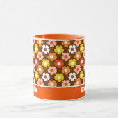Retro Herfst Herfstbloemen Patroon Bruin Mok (Midden)
