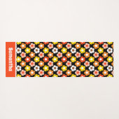 Retro Herfst Herfstbloemen Patroon Bruin Yogamat (Achterkant (horizontaal))