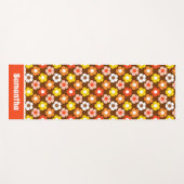 Retro Herfst Herfstbloemen Patroon Bruin Yogamat (Voorkant (horizontaal))