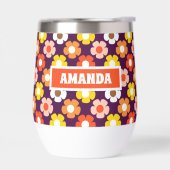 Retro Herfst Herfstbloemen Patroon Paarse (Links)