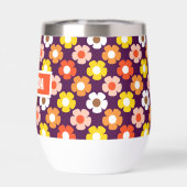 Retro Herfst Herfstbloemen Patroon Paarse (Achterkant)