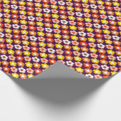 Retro Herfst Herfstbloemen Patroon Paarse Cadeaupapier (Hoek)