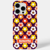 Retro Herfst Herfstbloemen Patroon Paarse Case-Mate iPhone Case (Achterkant)