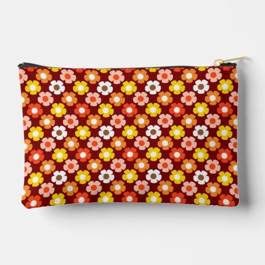 Retro Herfst Herfstbloemen Patroon Rood Etui (Achterkant)