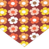 Retro Herfst Herfstbloemen Patroon Rood Korte Tafelloper (Hoek)