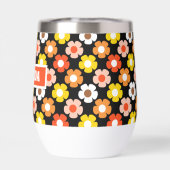 Retro Herfst Herfstbloemen Patroon Zwart (Achterkant)